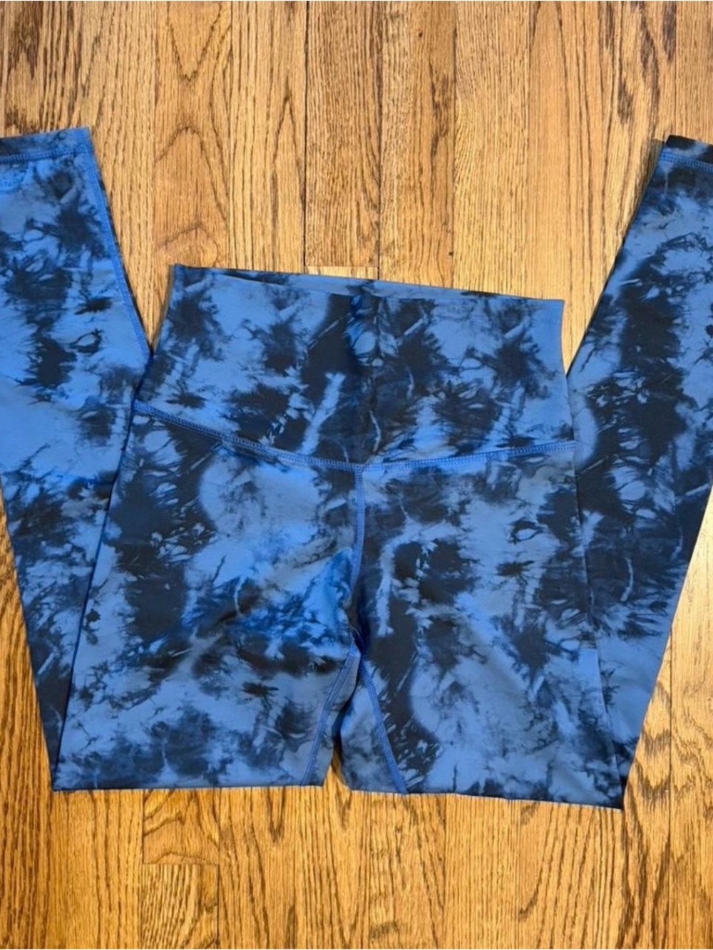 DYI Blue and Black Tie-Dye High-Waist Leggings